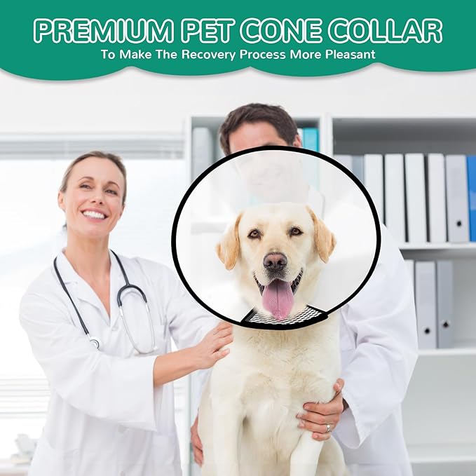 GLADOG Soft Cone Collar, 3 PCS (XL is Only 1 PCS) Flexible Plastic Cone for After-Surgery Recovery, Adjustable E-Collar for Large/Medium/Small Dogs and Cats