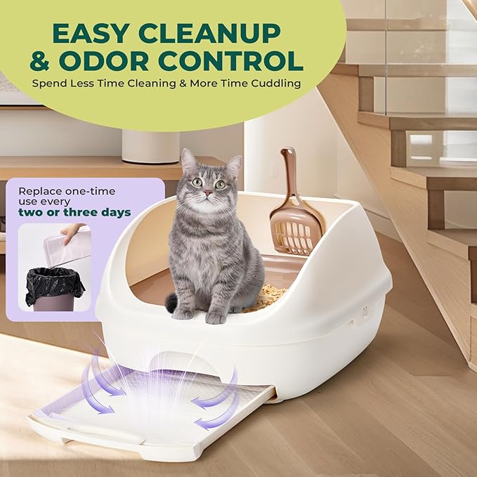 Cat Pads Refills for Tidy Cats Breeze Litter System - Super Absorbent 6-Layer Pads for Odor Control Unscented - 16.9" x 11.4" - Pack of 40 Litter Box Replacement Pads