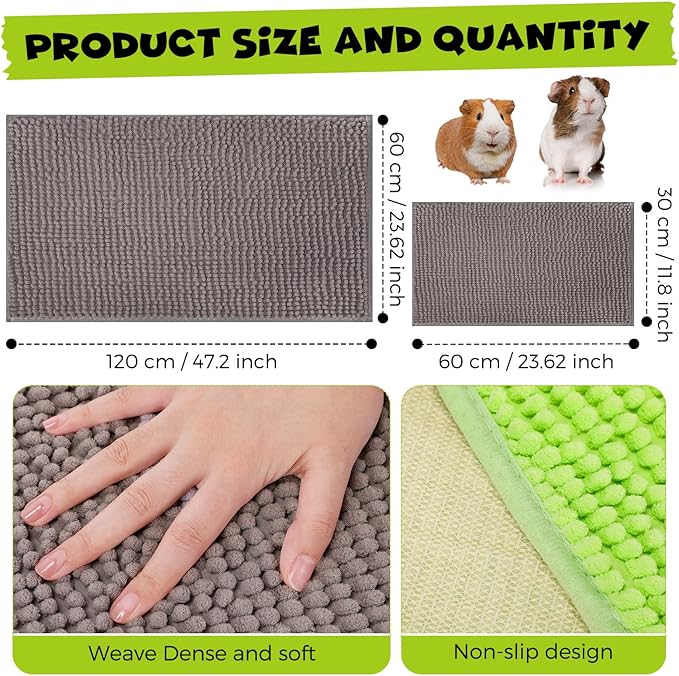 Barydat 8 Pcs Guinea Pig Cage Liner for Guinea Pig Cage Bedding Reusable Rabbit Mat Pad Washable Training Pad Animal Sleeping Bedding Mat