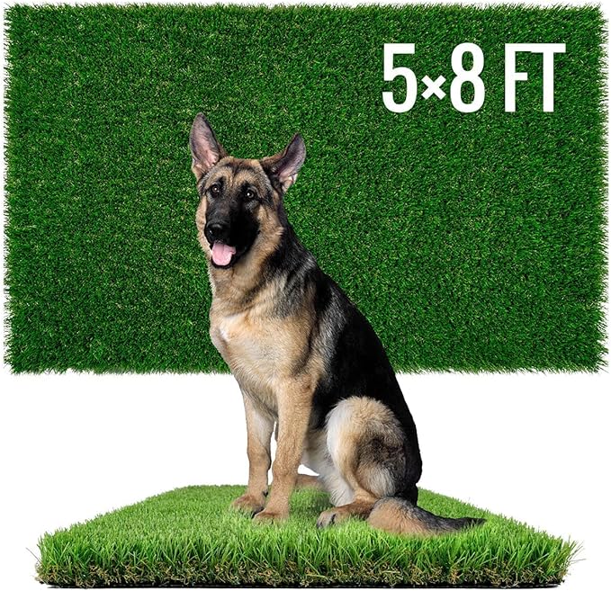 Dog Pee Grass, Artificial Grass for Dogs, Fake Grass for Dogs Potty Training, Extra Large Dog Pads 5x8ft , Housebreaking Supplies, Indoor Outdoor Turf Grass, Washable Reusable