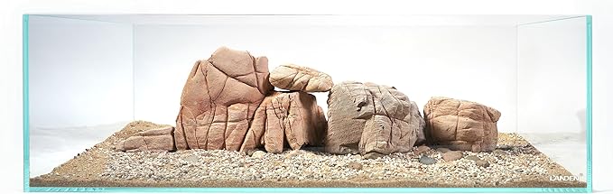 LANDEN Elephant Skin Stone Natural Multi-Texture Rocks (18lbs, 3~9 inches,7pcs) for Aquarium, Paludarium, Terrariums, Landscaping, Decorative of Caves, Waterfalls, Cliffs