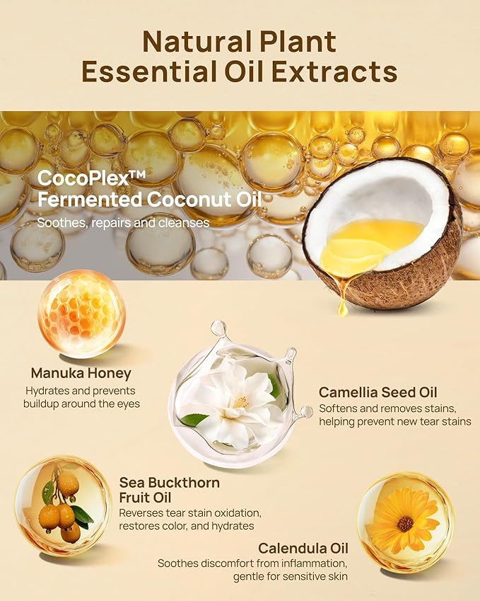 HICC PET Tear Stain Softening Balm All-Natural Tear Stain Remover for Dogs and Cats - Softens & Prevents Tear Stains, Soothes Redness Sensitive Eyes, Long-Lasting Moisturizing Eye Care - 0.53 oz