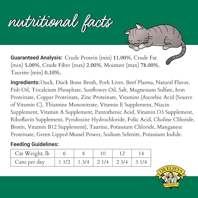 Dr. Elsey's cleanprotein Duck Recipe Wet Cat Food Case of 24, 2.75 oz Canned Food