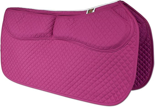 ECP Equine Comfort Products Thermoregulating Western Saddle Pad, Machine Washable Contoured Fit, Water Absorbing, Therapeutic, Shock Absorbing with Adjustable Memory Foam Shims