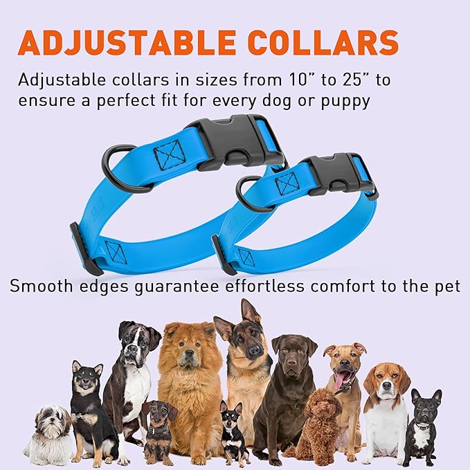 Dogline Biothane Waterproof Dog Collar with Quick Release Buckle Strong Coated Nylon Webbing with Odor- Proof for Easy Care Easy to Clean Fits Small Medium or Large Dogs, Dogline Blue 3/4" W 12-19" L