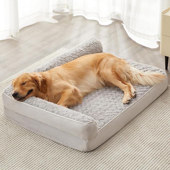 BFPETHOME Orthopedic Dog Beds for Large Dogs-Waterproof Sofa Dog Bed with Removable Washable Cover, Large Pet Bed with Waterproof Lining and Nonskid Bottom, Pet Bed for Dogs