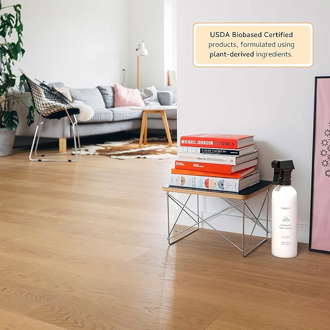 Begley's Hardwood Floor Cleaner Spray - Hard Wood Floor Cleaner for Mopping - Citrus Scent Hardwood Cleaner - 24oz & 64oz Refill Set