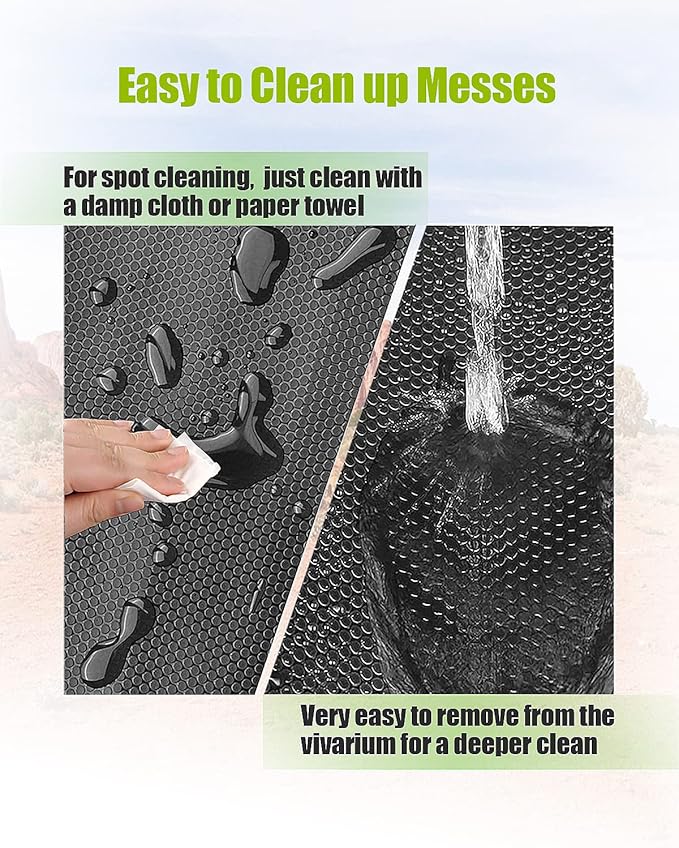 Bearded Dragon Tank Accessories, Reptile Substrate Floor for Bearded Dragon Enclosure 4x2x2, Leopard Gecko Tank Liner Mat for 120 Gallon Reptile Tank