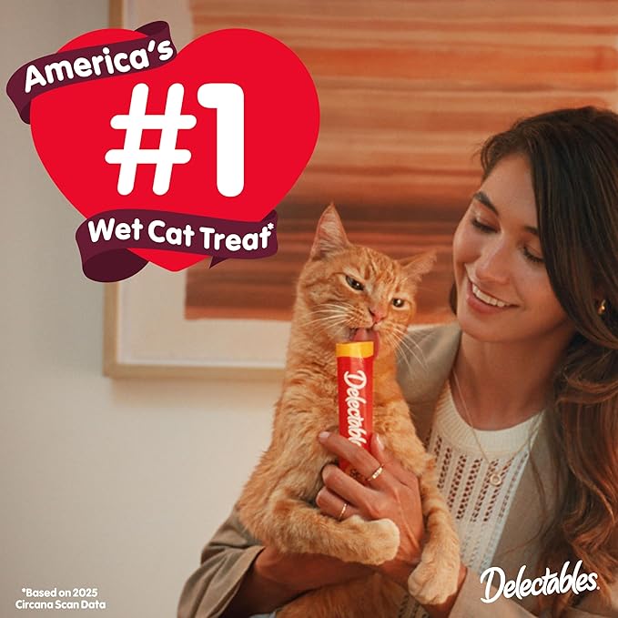 Delectables Squeeze Up Variety Pack, Creamy Squeezable Puree, Lickable Wet Cat Treats, Grain Free, No Added Fillers, No by-Products, No Added Preservatives, 0.5 Ounces Tube, 48 Tubes Total