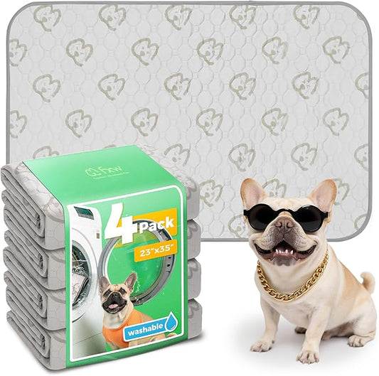 FXW Washable Pee Pads for Dogs, Puppy Pads with Super Absorbent, Specifically Designed for 36inch Cages, 35" × 23" Rectangle, Khaki, 4 Packs