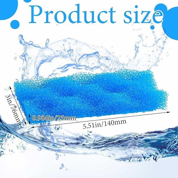 Maxcheck 10 Pack Compatible with 106/107 Blue Bio Sponge Value, Replacement Filter Media Sponge Pads for Aquarium