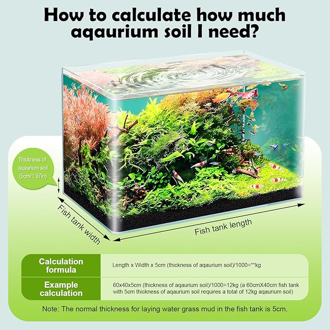 Shrimp Soil Water Grass Mud for Aquarium Fish Tank Aquascaping - Aquarium Substrate Soil for Shrimp Breeding and Plant Growth, No Washing Needed(6.6, Pounds)