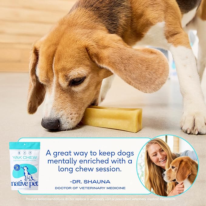 Native Pet Yak Cheese Himalayan Dog Chews XLarge - Long Lasting Dental Sticks for Extra Large Breeds – 100% All Natural Himalayan Yak Chews – Cheese Bone for Aggressive Chewers - 3 Per Pack