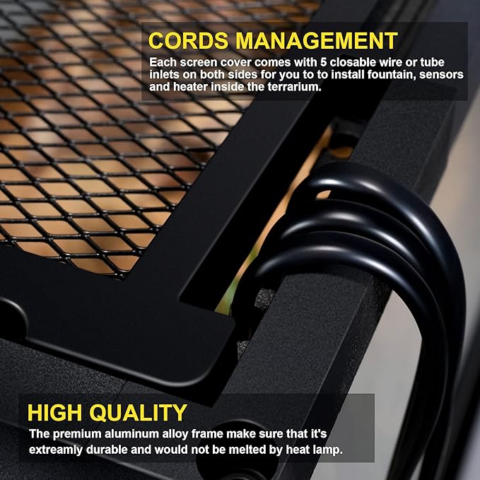 48 Gallon Professional Glass Terrarium 36"x18"x18" Durable Reptile Habitat Tank with Heat Resistant Aluminum Alloy Frame, Dual Front Swinging Doors for no Jam by Sand and Other Debris