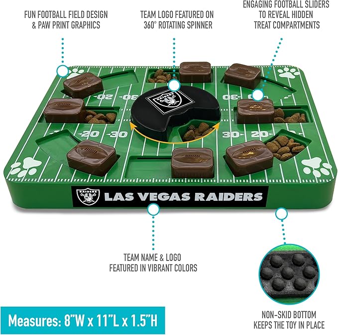 Pets First NFL LAS Vegas Raiders Puzzle Toy, Puzzle Treat Dog Toy, Interactive Dog Treat Toy, Dog Puzzle