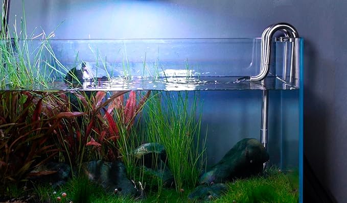 LANDEN 304 Stainless Steel Lily Pipes with Clamps for Rimless Glass Aquarium, Inflow and Outflow Set (Pipe Diameter 16mm)