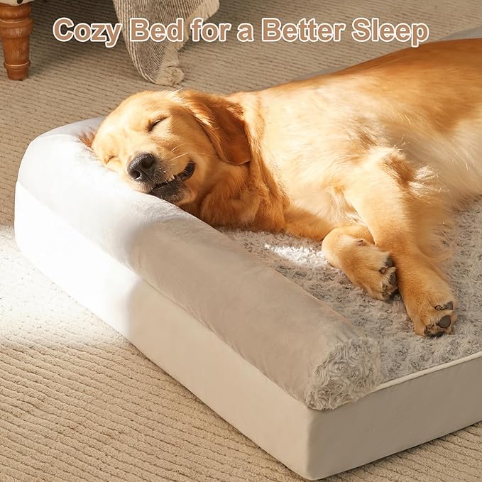 BFPETHOME Dog Beds for Large Dogs, Orthopedic Dog Bed for Medium Large Dogs,Big Waterproof Couch Pet Bed with Removable Washable Cover
