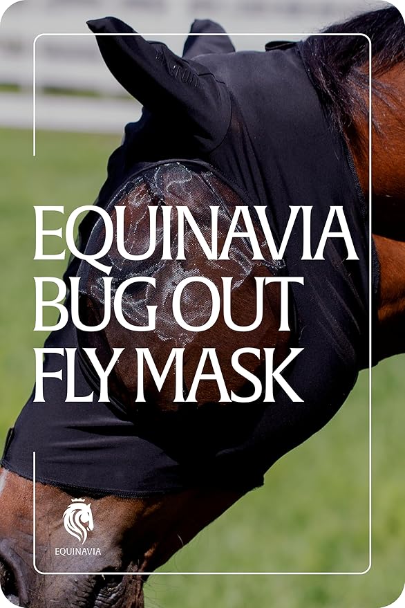 Equinavia Bug Out Fly Mask | Against Flies, Insects, UV Rays - Black - Cob
