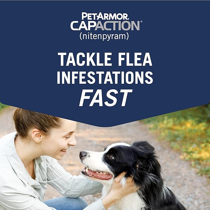 PetArmor CAPACTION (nitenpyram) Oral Flea Treatment for Dogs, Fast Acting Tablets Start Killing Fleas in 30 Minutes, Dogs 2-25 lbs, 6 Doses