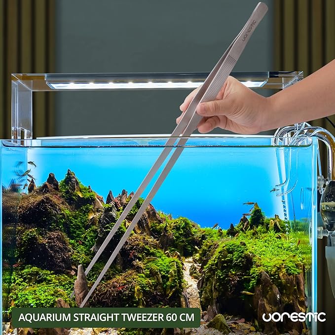 Heavy Duty Aquarium Tweezers Extra Long 24 Inch, Straight Aquarium Plant Tweezers, Long Tweezers for Terrarium and Aquarium, Aquarium Tongs, Long Tweezers for Plants