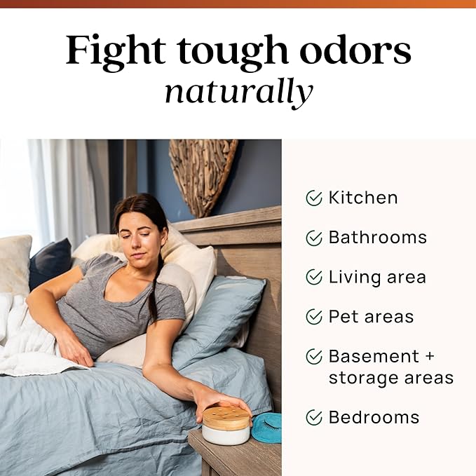 Azuna All-Natural Odor Remover Gel Refill Pouch | Air Purifier with Tea Tree Oil | Plant-Based & Long Lasting | For Pet Odors, Smoke & Strong Odors | Sandalwood/Bourbon, 12 oz.