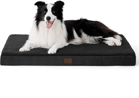 Bedsure Dog Bed for Large Dogs - Orthopedic Waterproof Puppy Beds with Removable Washable Cover, Egg Crate Foam Pet Mat, Suitable for Pet Up to 65 lbs