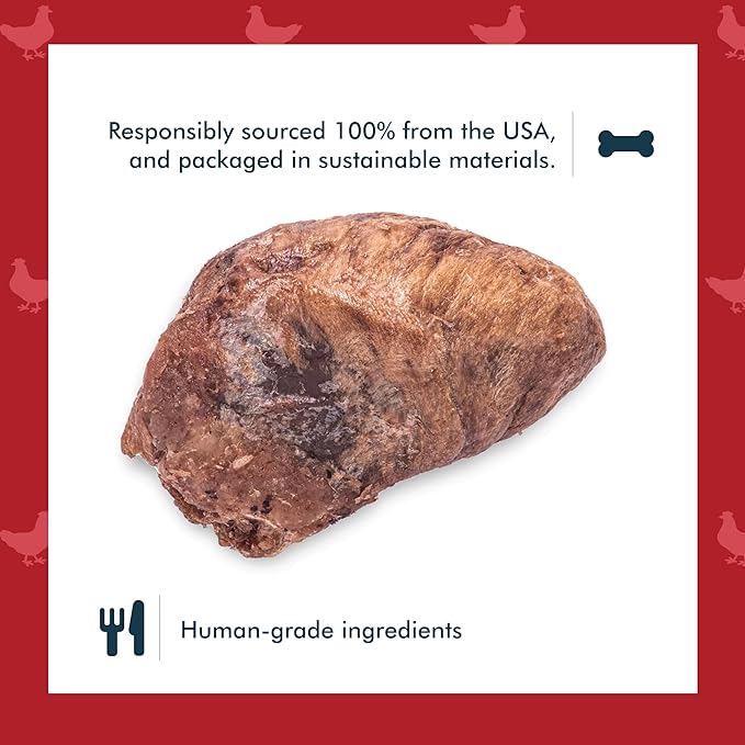 King Lou Pets - Whole Chicken Hearts for Dogs and Cats - Freeze Dried Cat Treats and Dog Treats - USA-Made Chicken Hearts - Taurine, Zinc, & Iron to Support Heart Health - Contains 50-60 Whole Hearts