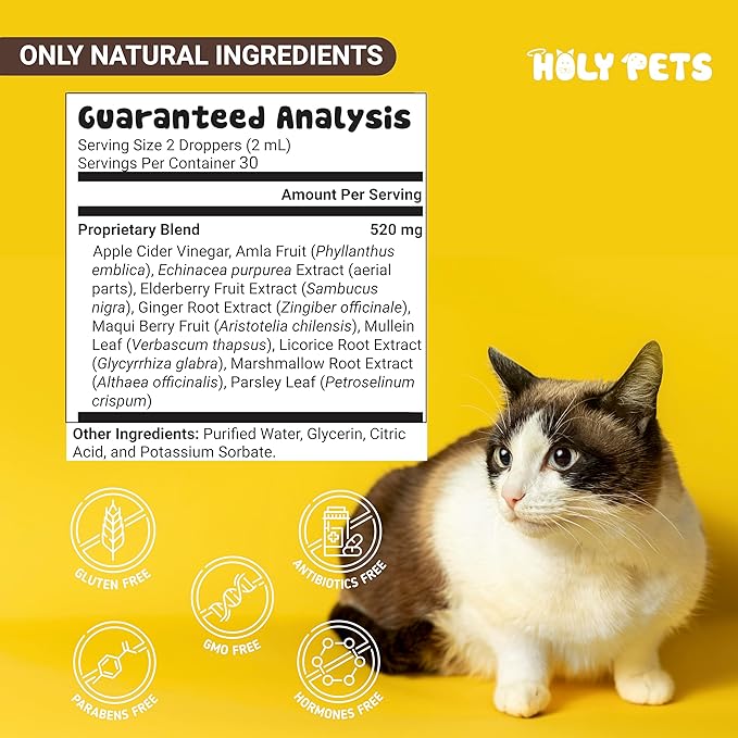 Cough Medicine for Dogs & Cats, Respiratory Infection Support - Sneezing Relief & Kennel Cough Treatment - Pet Asthma Support - Made with Natural Ingredients in The USA