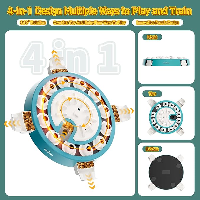 Dog Puzzle,Level 4 in 1 Interactive Toy for Smart Dogs, Multi-Stage Play, Puzzle Toys for Dogs, Cognitive Dog Puzzle Feeder for Slow Eating & Mental Stimulation