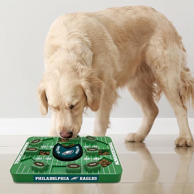 Pets First NFL Philadelphia Eagles Large Puzzle Toy, New Size, Interactive Dog Treat Puzzle, Slow Feeding Toy