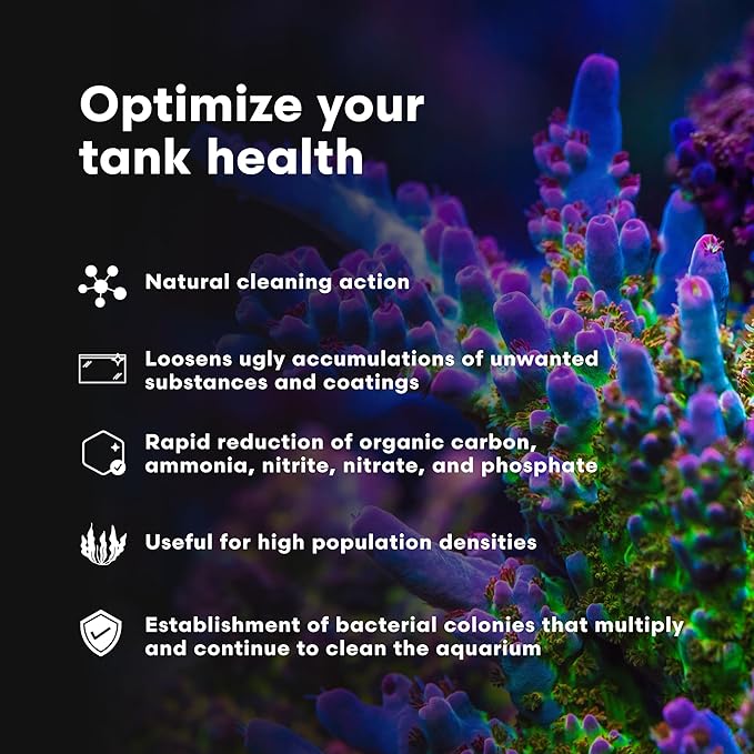Brightwell Aquatics MicroBacter Clean - Microbial Culture & Enzyme Blend Fish Tank Cleaner - Cleans Live Rock Surfaces for Saltwater Fish Habitats - Aquarium Water Treatments, 5.28 GAL
