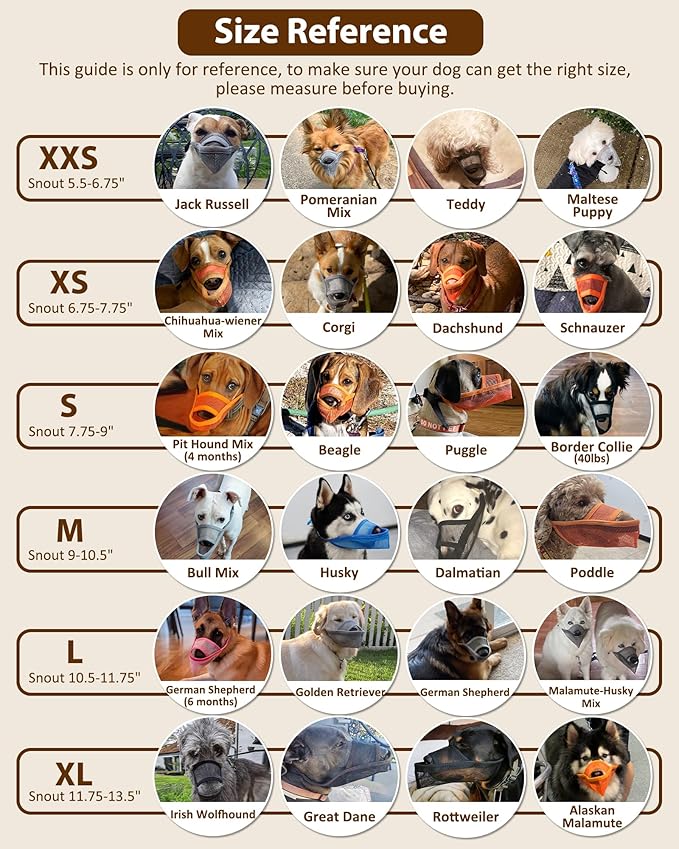 Crazy Felix Nylon Dog Muzzle for Small Medium Large Dogs, Air Mesh Breathable and Drinkable Pet Muzzle for Anti-Biting Anti-Barking Licking (XS, Beige)