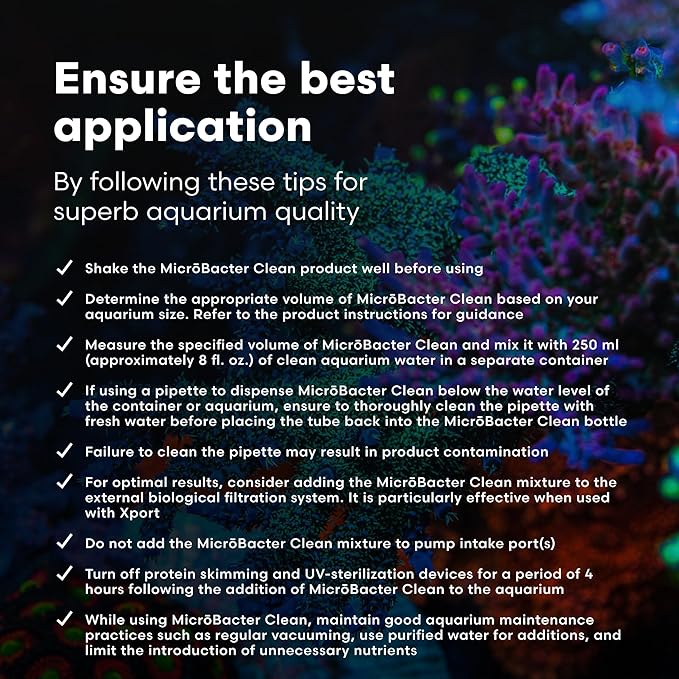 Brightwell Aquatics MicroBacter Clean - Microbial Culture & Enzyme Blend Fish Tank Cleaner - Cleans Live Rock Surfaces for Saltwater Fish Habitats - Aquarium Water Treatments, 67.6 fl oz