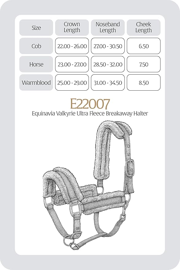 Equinavia Valkyrie Soft Ultra Fleece Padded Adjustable Breakaway Horse Halter - Turquoise/White - Warmblood
