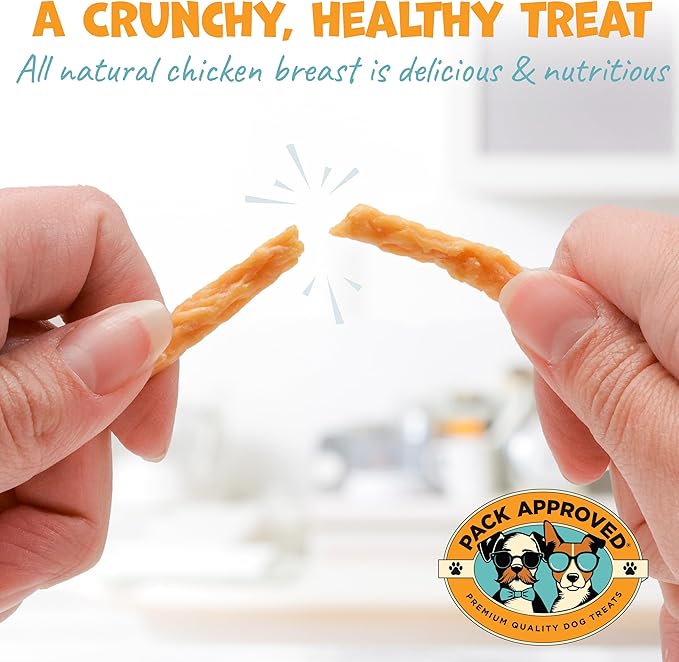 Chicken Sticks for Dogs - Dehydrated Chicken Jerky Treats. Single Ingredient Made and Sourced in America - High Protein, Low Fat - Crunchy Treat Sticks - 6.2oz
