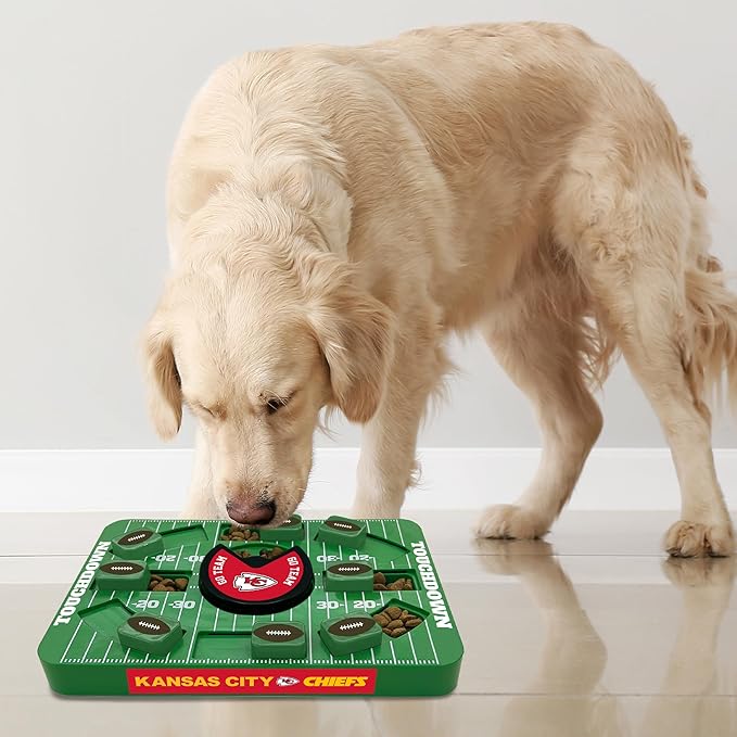 Pets First Kansas City Chiefs Large Puzzle Puzzle Toy, New Size, Interactive Slow Feeding Toy