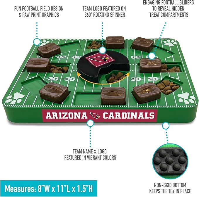 Pets First NFL Arizona Cardinals Puzzle Toy, Puzzle Treat Dog Toy, Interactive Dog Treat Toy, Dog Puzzle