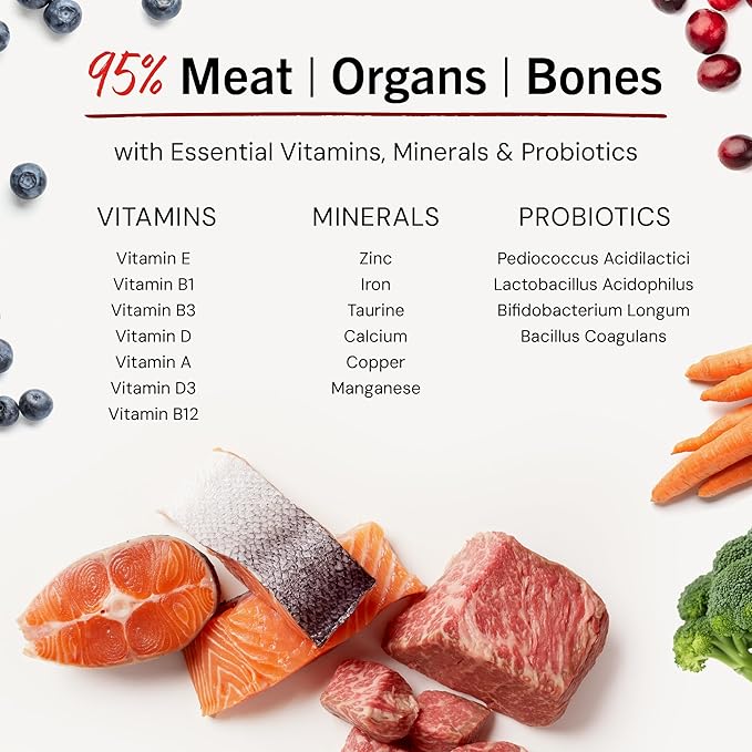 Stella & Chewy's Freeze-Dried Raw Dinner Patties - Surf 'N Turf Salmon & Beef Recipe - High Protein Grain-Free Puppy & Dog Food - Perfect For Picky Eaters - 5.5 oz