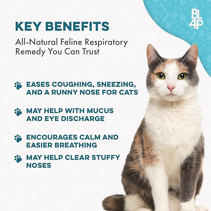 Cat Respiratory Comfort Supplement - Natural Breathe Easy Feline Support for All Seasons, Coughing, Occasional Nasal Stuffiness and Sneezing - 400 Odorless, Easy-to-Administer Tasteless Pills