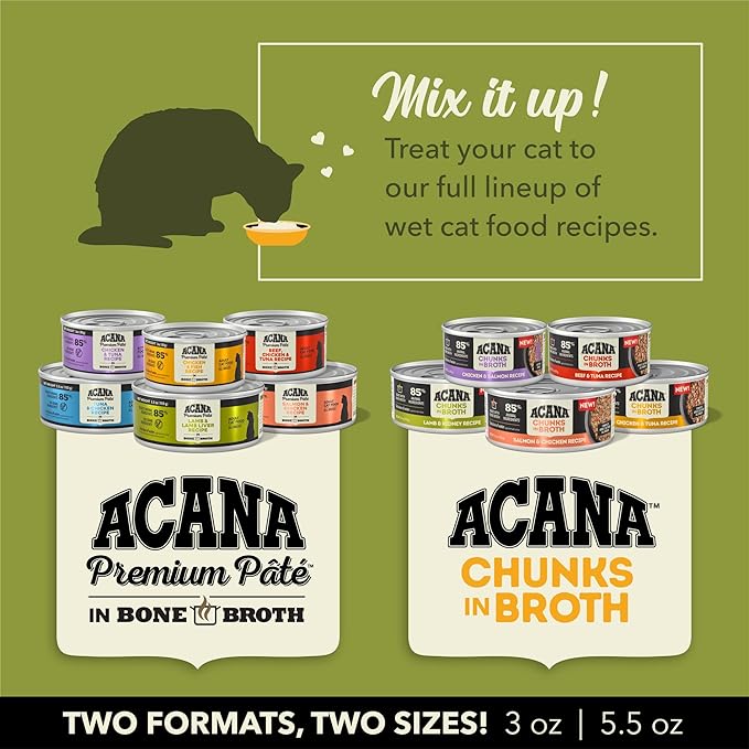 ACANA PREMIUM PATE Wet Cat Food, Lamb & Lamb Liver Recipe in Beef Bone Broth, 5.5oz (Case of 12)
