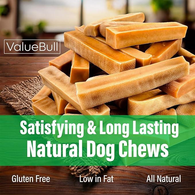 ValueBull Himalayan Yak Cheese Dog Chews, Medium, 25 ct Bulk Pack - Long Lasting for Aggressive Chewers, All Natural, Healthy & Safe, Low Odor Nepal Yak Milk Chews