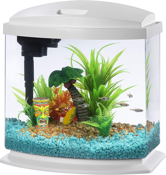 Aqueon LED MiniBow Aquarium Kit with SmartClean Technology, White, 2.5 Gallon
