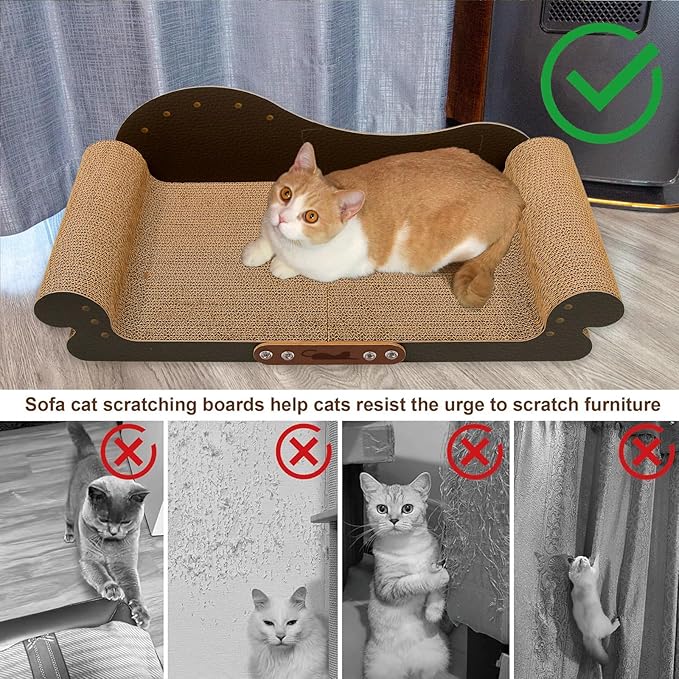 Cat Scratcher Couch Cat Scratching Bed Large Cat Scratcher Bed Cat Lounge Bed Scratching Pad for Indoor Cats