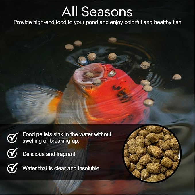 Big Kahuna Koi Fish Food- 45lbs Food – Made in The USA - Floating Pellets – 3/16" - 1/4" Pellet Size – 32% Protein Fish Food – Rich in Nutrients