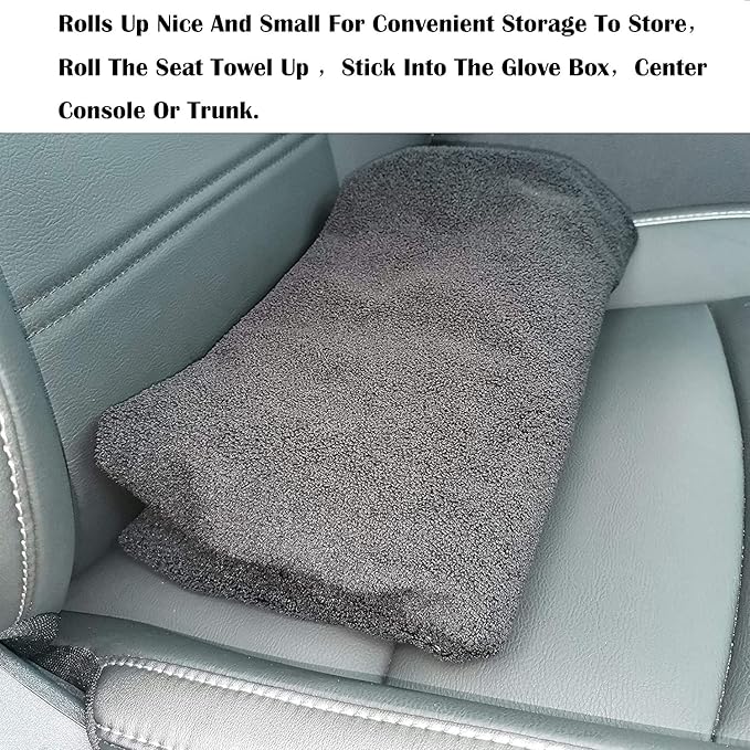 Car Seat Cover Protector Front Seats,for Gym Workout,Running,Swimming,Beach and Hiking,Waterproof Sweat Towel Bucket Seat Covers for Cars SUV Trucks (Grey, 2Pcs)