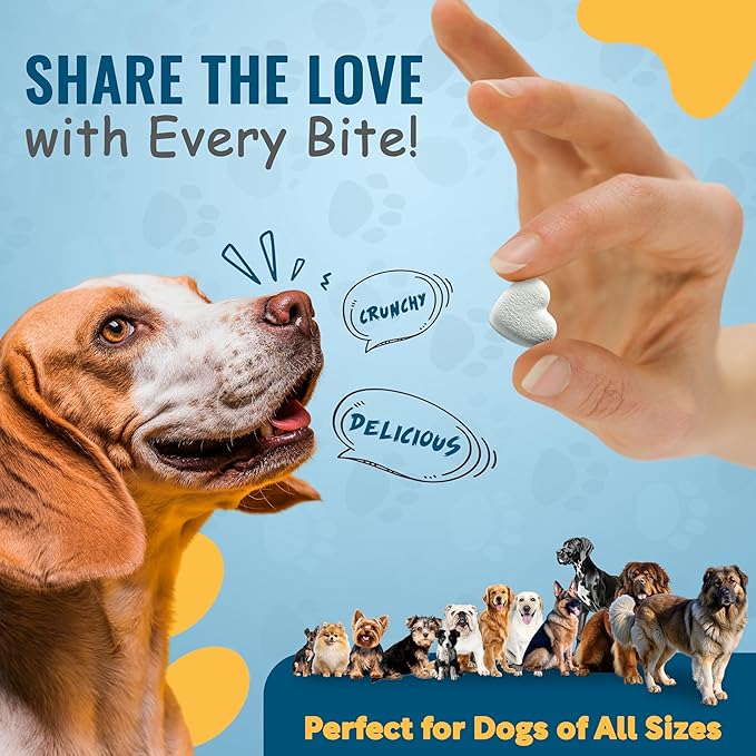 – Crunchy Probiotic Dog Treats with 4 Billion Cultures – Freeze-Dried Yogurt Hearts for Gut Health