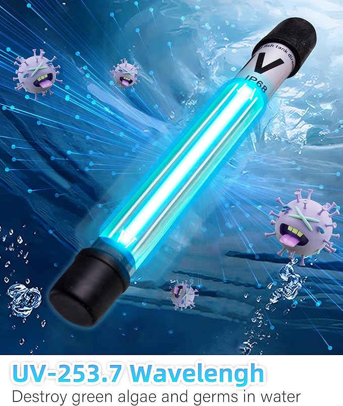 Aquarium Filter U-Very Suitable for 40-150 Gallon Tank, 400GPH Fish Tank Filters for Green Control, Internal Submersible Pump for Turtle Tank, Small Pond, Pool Filter, Cold Plunge Ice Bath Hot Tub