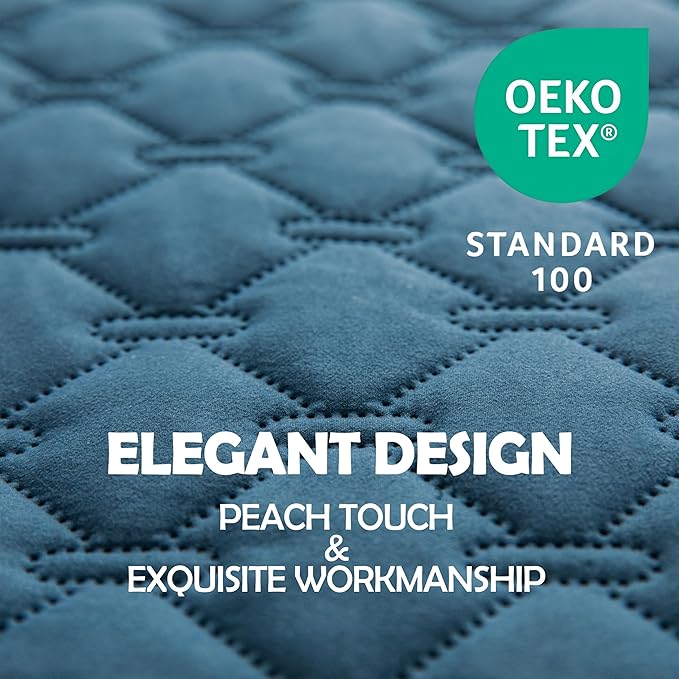 gogobunny 100% Double-Sided Waterproof Dog Bed Cover Pet Blanket Sofa Couch Furniture Protector for Puppy Large Dog Cat, Reversible (82x82 Inch (Pack of 1), Dark Blue/Light Blue)