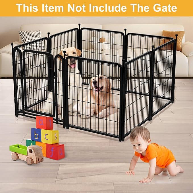 Garden Fence 36 Inch 14 Panels Without Gate, Inside and Outside, Total 31 Ft(l) Garden Fence for Yard and Dog, Black Dog Pen, Heavy Duty Pet Puppy Exercise Pen for Rv Camping