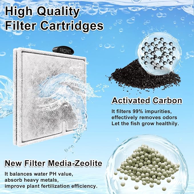 4 Pack Medium Filters Cartridges Compatible with Aqueon Fish Tank Filter Cartridges Compatible with Aqueon QuietFlow LED PRO Power Filter Size 10/Power Filter Size 10/E Internal Power Filter Size 20